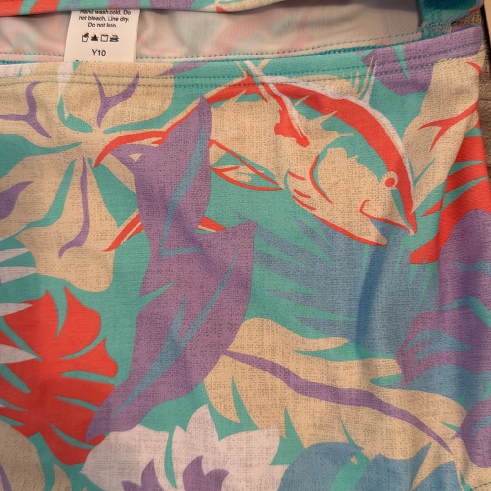 Salt Life Girls Size 10 one piece swimsuit with a two piece look in front Purple - Picture 6 of 11